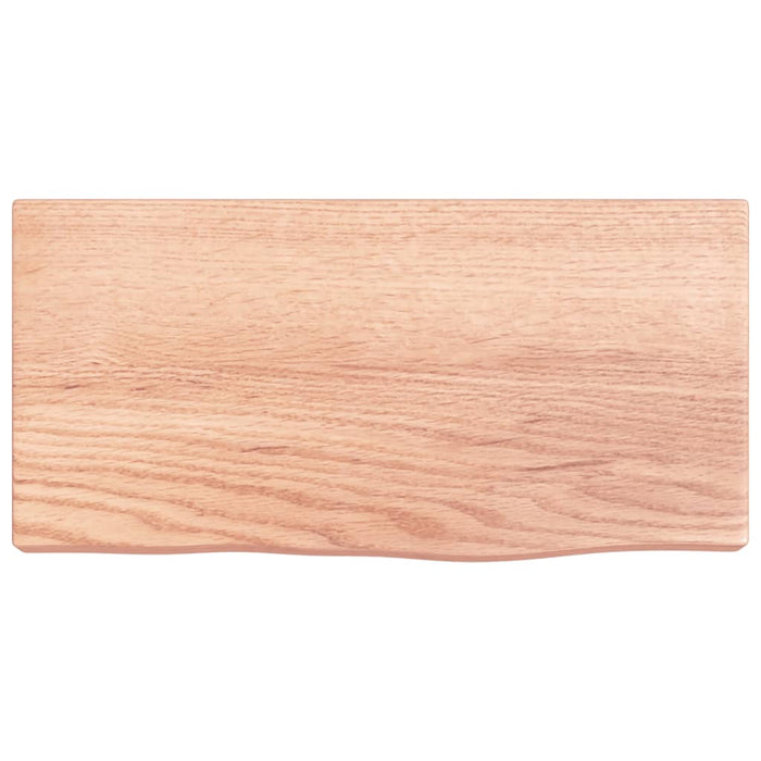 Poliță perete maro deschis 40x20x4 cm lemn masiv stejar tratat - WALTI WALTI