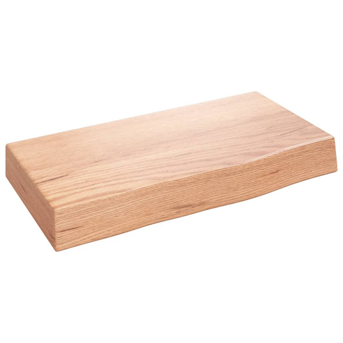 Poliță perete maro deschis 40x20x6 cm lemn masiv stejar tratat - WALTI WALTI