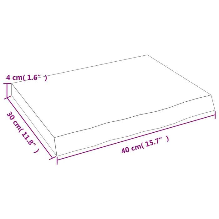 Raft de perete maro deschis 40x30x(2-4) cm lemn stejar tratat - WALTI WALTI