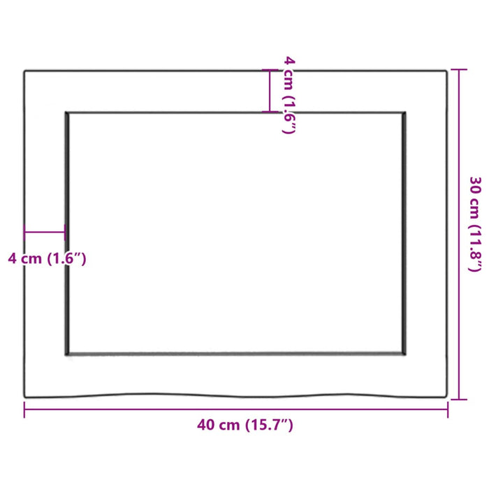 Raft de perete maro deschis 40x30x(2-4) cm lemn stejar tratat - WALTI WALTI