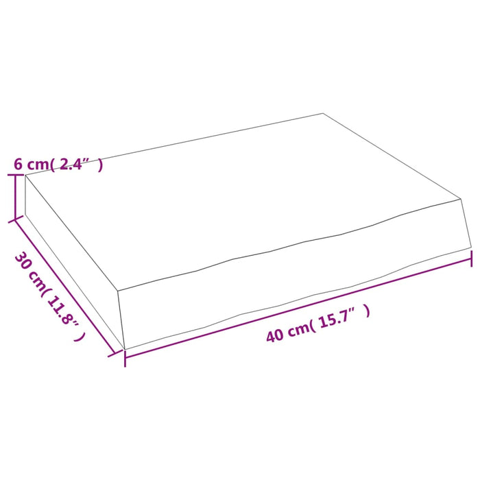 Raft de perete maro deschis 40x30x(2-6) cm lemn stejar tratat - WALTI WALTI
