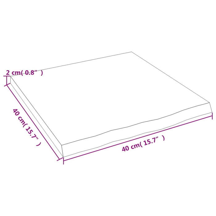 Poliță perete maro deschis 40x40x2 cm lemn masiv stejar tratat - WALTI WALTI