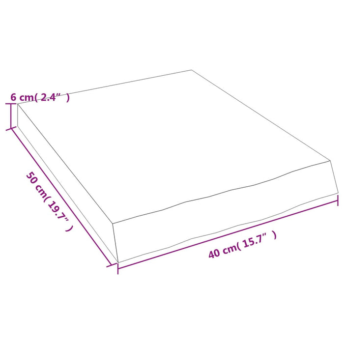 Raft de perete maro deschis 40x50x(2-6) cm lemn stejar tratat WALTI