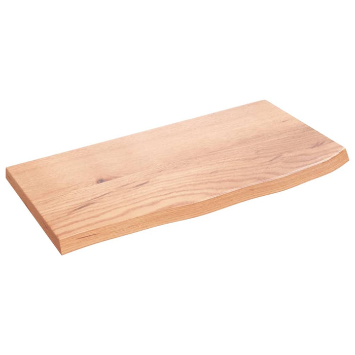 Poliță perete maro deschis 60x30x2 cm lemn masiv stejar tratat - WALTI WALTI