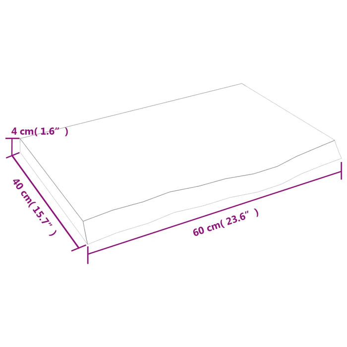 Raft de perete maro deschis 60x40x(2-4) cm lemn stejar tratat - WALTI WALTI