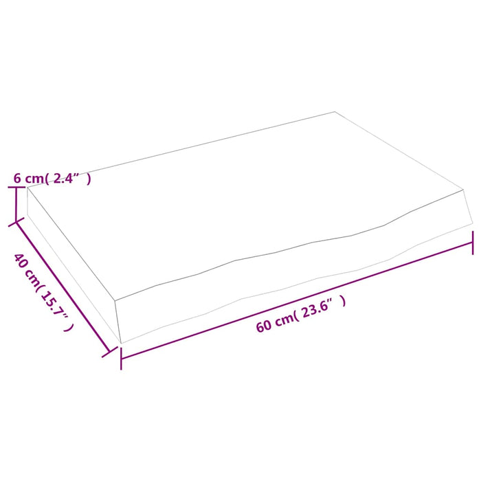 Raft de perete maro deschis 60x40x(2-6) cm lemn stejar tratat - WALTI WALTI