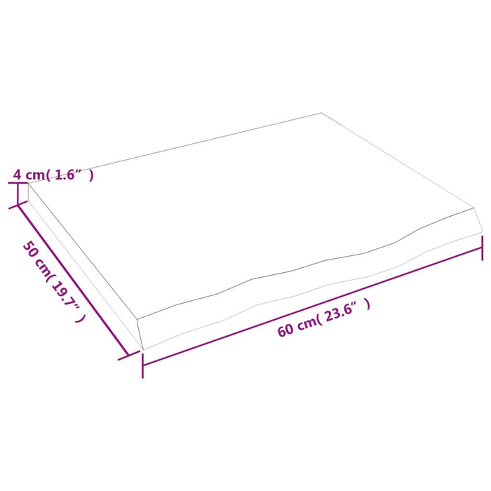Raft de perete maro deschis 60x50x(2-4) cm lemn stejar tratat - WALTI WALTI