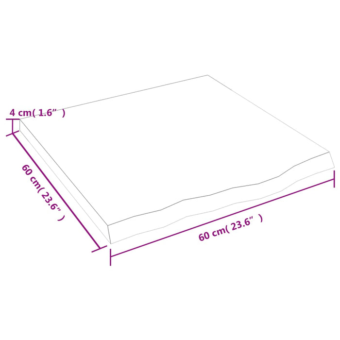 Raft de perete maro deschis 60x60x(2-4) cm lemn stejar tratat - WALTI WALTI