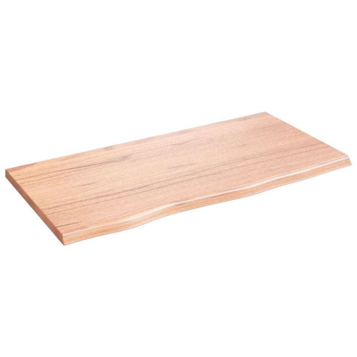 Poliță perete maro deschis 80x40x2 cm lemn masiv stejar tratat - WALTI WALTI