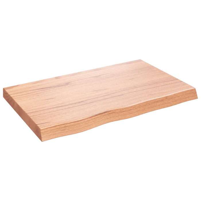 Raft de perete maro deschis 80x50x(2-6) cm lemn stejar tratat - WALTI WALTI