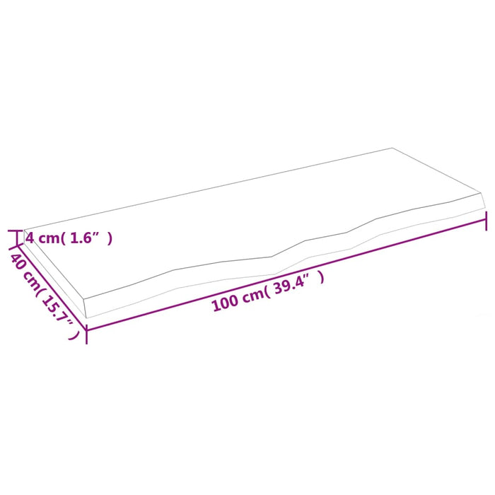 Raft de perete maro deschis 100x40x(2-4) cm lemn stejar tratat - WALTI WALTI