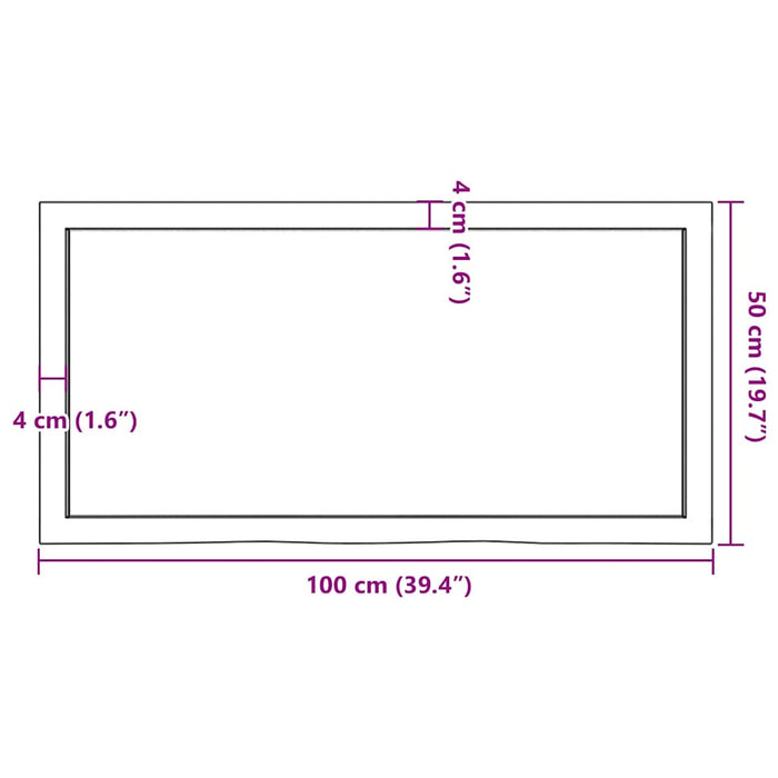 Raft de perete maro deschis 100x50x(2-6) cm lemn stejar tratat - WALTI WALTI