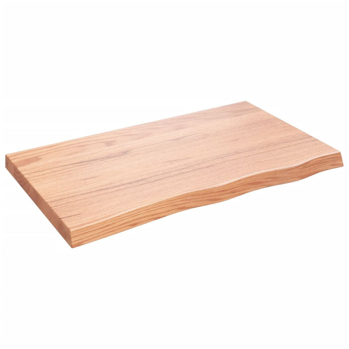 Raft de perete maro deschis 100x60x(2-6) cm lemn stejar tratat - WALTI WALTI