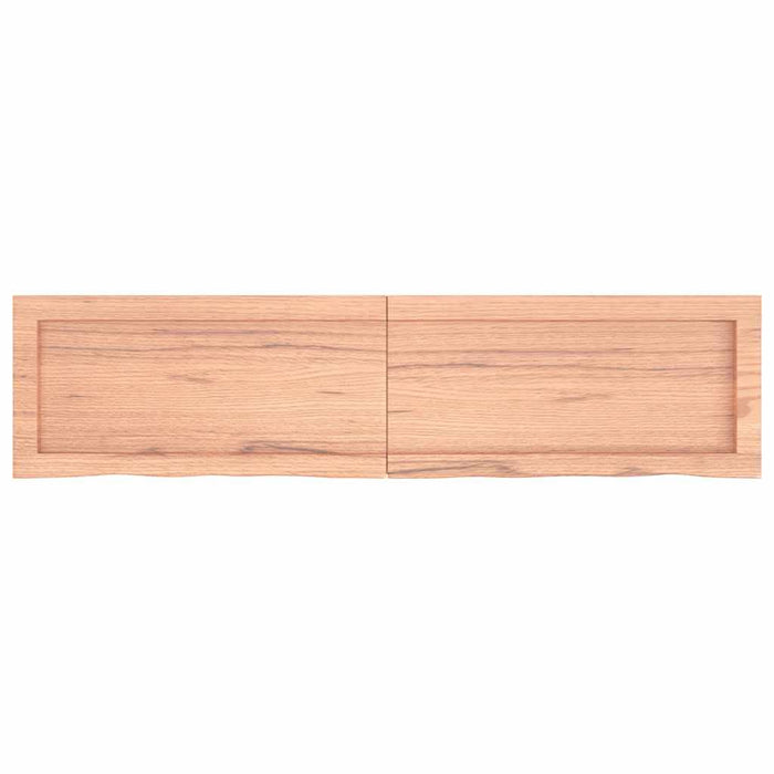 Raft de perete maro deschis 120x30x(2-4) cm lemn stejar tratat - WALTI WALTI