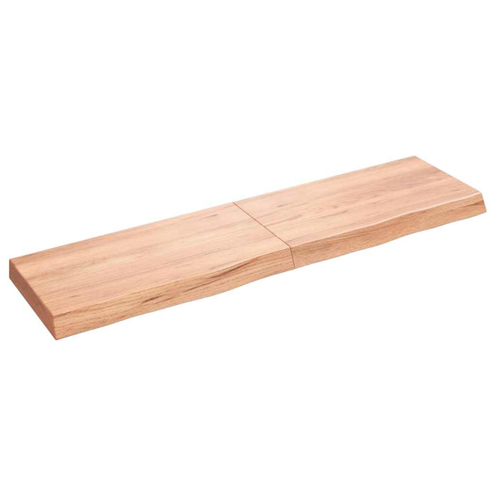 Raft de perete maro deschis 120x30x(2-6) cm lemn stejar tratat WALTI