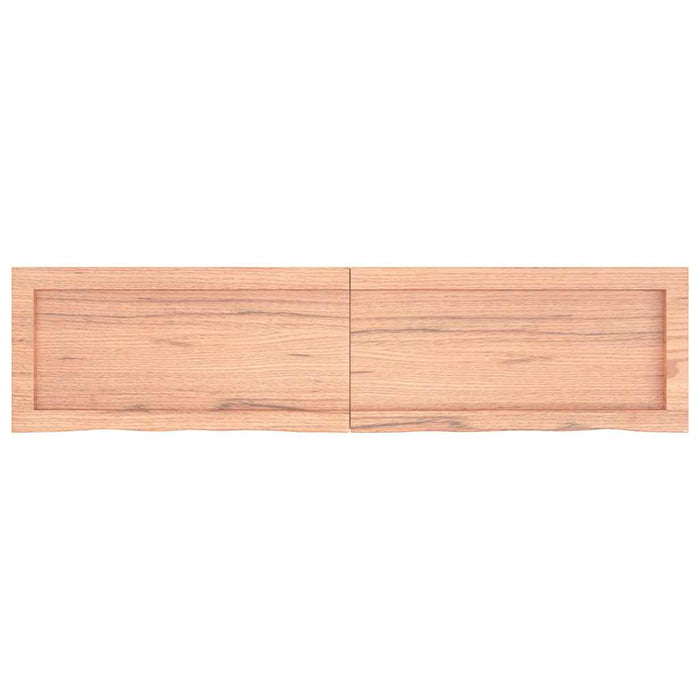 Raft de perete maro deschis 120x30x(2-6) cm lemn stejar tratat WALTI