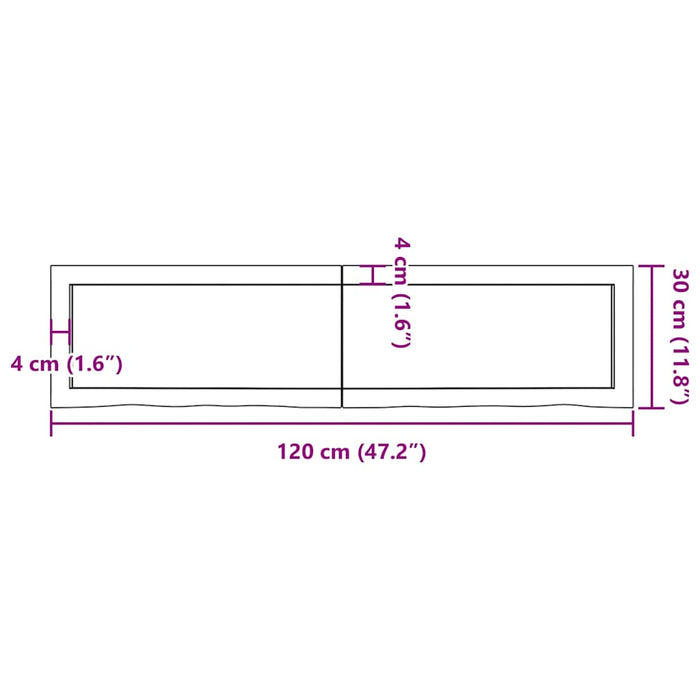 Raft de perete maro deschis 120x30x(2-6) cm lemn stejar tratat WALTI