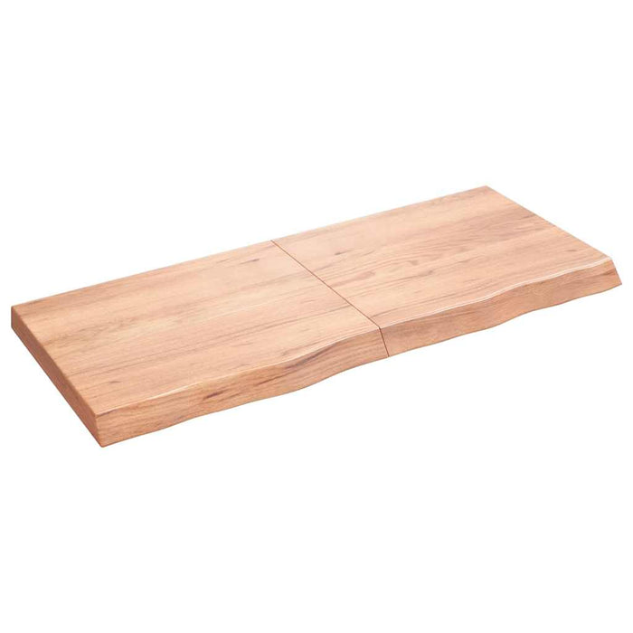 Raft de perete maro deschis 120x50x(2-6) cm lemn stejar tratat - WALTI WALTI