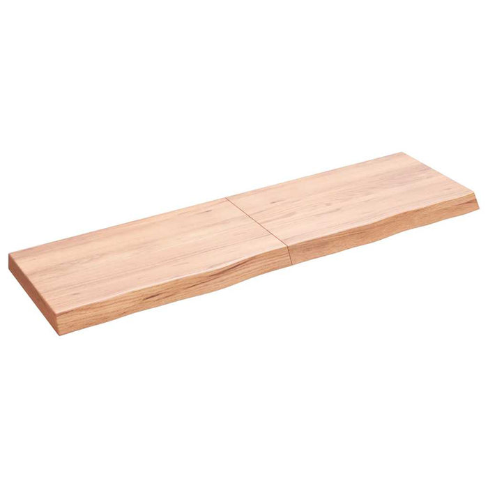 Raft de perete maro deschis 140x40x(2-6) cm lemn stejar tratat WALTI