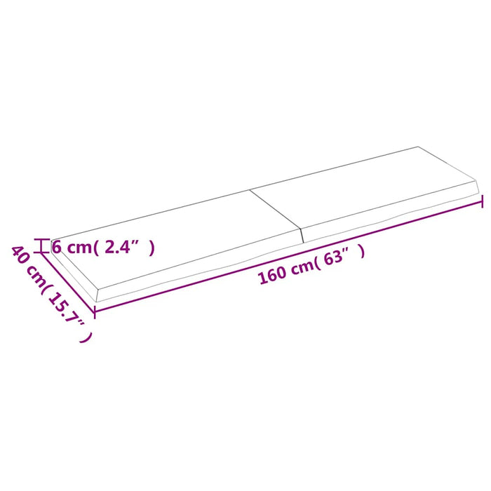 Raft de perete maro deschis 160x40x(2-6) cm lemn stejar tratat WALTI