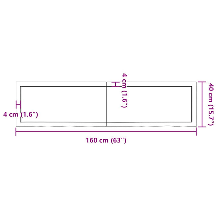 Raft de perete maro deschis 160x40x(2-6) cm lemn stejar tratat WALTI