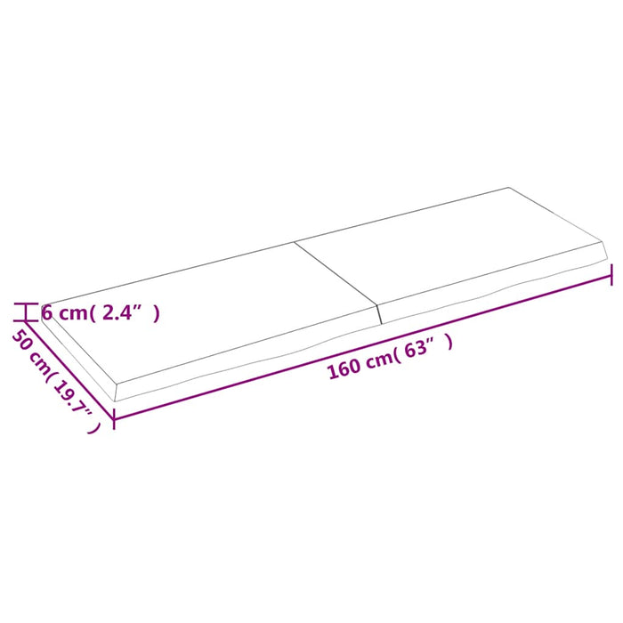 Raft de perete maro deschis 160x50x(2-6) cm lemn stejar tratat WALTI