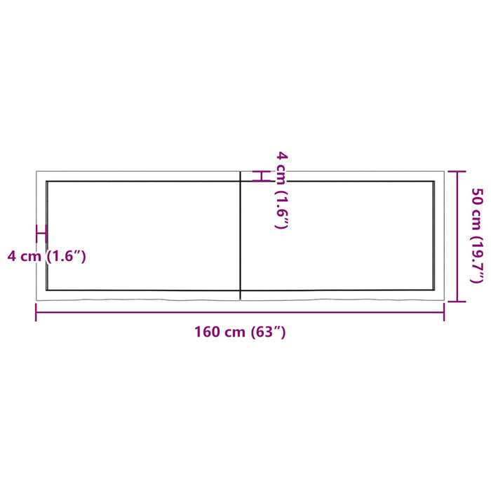Raft de perete maro deschis 160x50x(2-6) cm lemn stejar tratat WALTI
