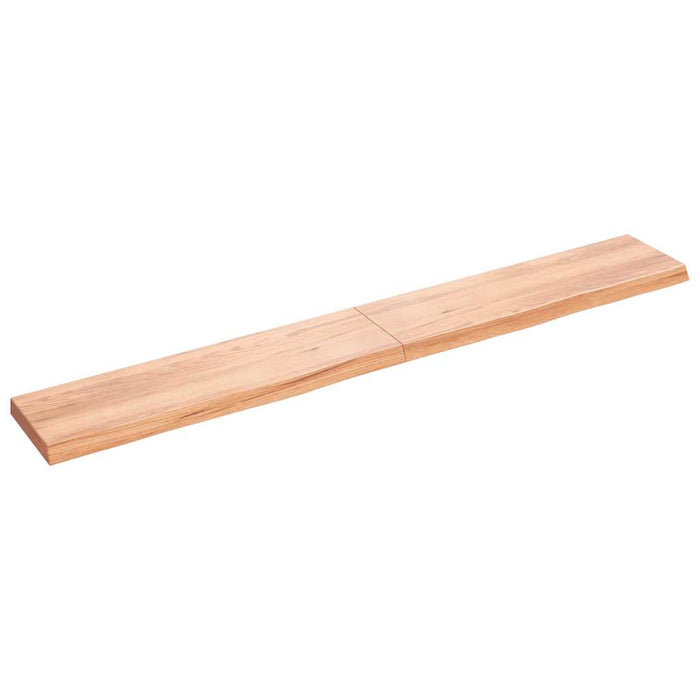 Raft de perete maro deschis 220x30x(2-6) cm lemn stejar tratat WALTI