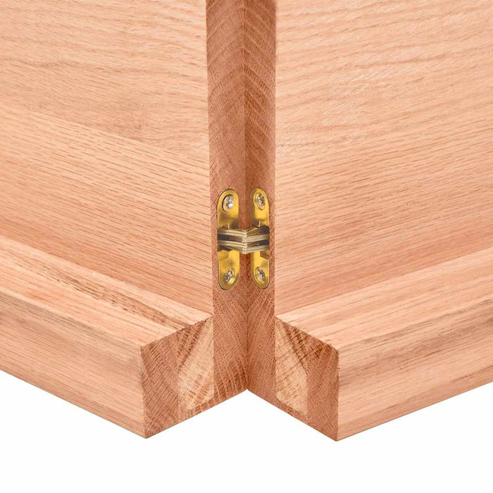 Raft de perete maro deschis 220x30x(2-6) cm lemn stejar tratat WALTI