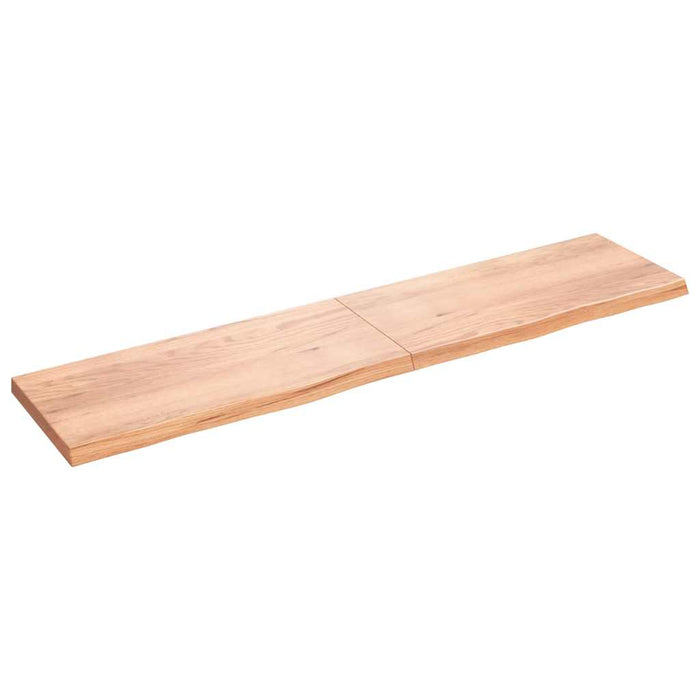 Raft de perete maro deschis 220x50x(2-6) cm lemn stejar tratat WALTI