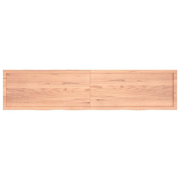 Raft de perete maro deschis 220x50x(2-6) cm lemn stejar tratat WALTI