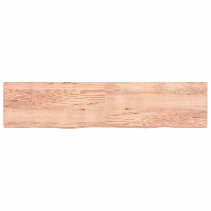 Raft de perete maro deschis 220x50x(2-6) cm lemn stejar tratat WALTI