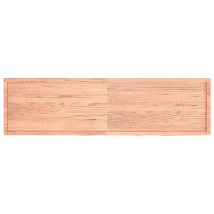 Raft de perete maro deschis 220x60x(2-4) cm lemn stejar tratat WALTI