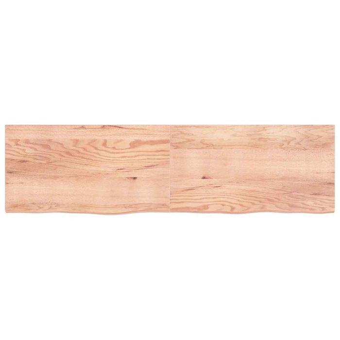Raft de perete maro deschis 220x60x(2-4) cm lemn stejar tratat WALTI