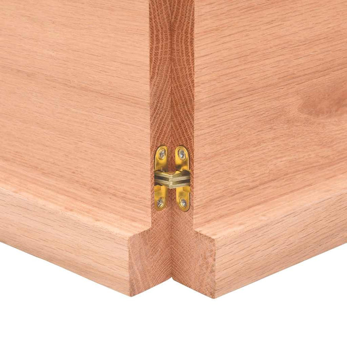 Raft de perete maro deschis 220x60x(2-4) cm lemn stejar tratat WALTI