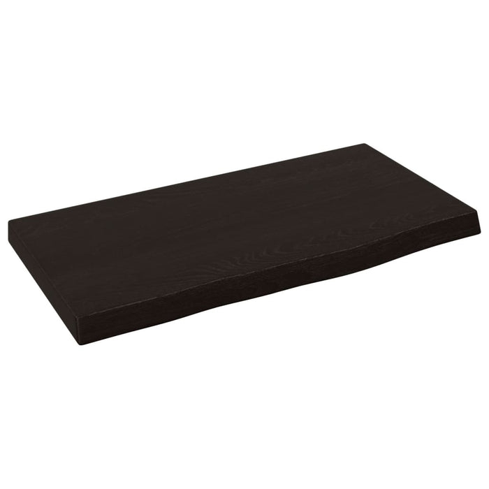 Raft de perete maro închis 40x20x2 cm lemn masiv stejar tratat WALTI