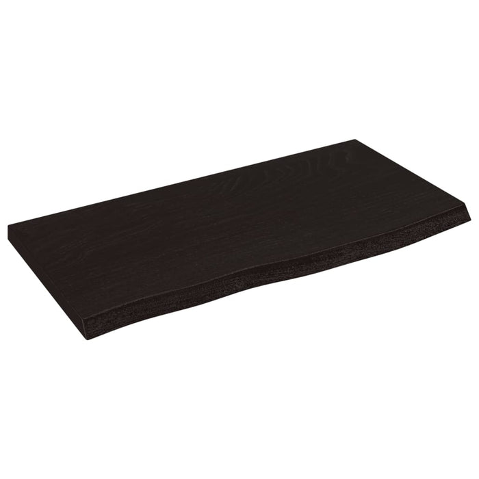 Raft de perete maro închis 60x30x2 cm lemn masiv stejar tratat - WALTI WALTI