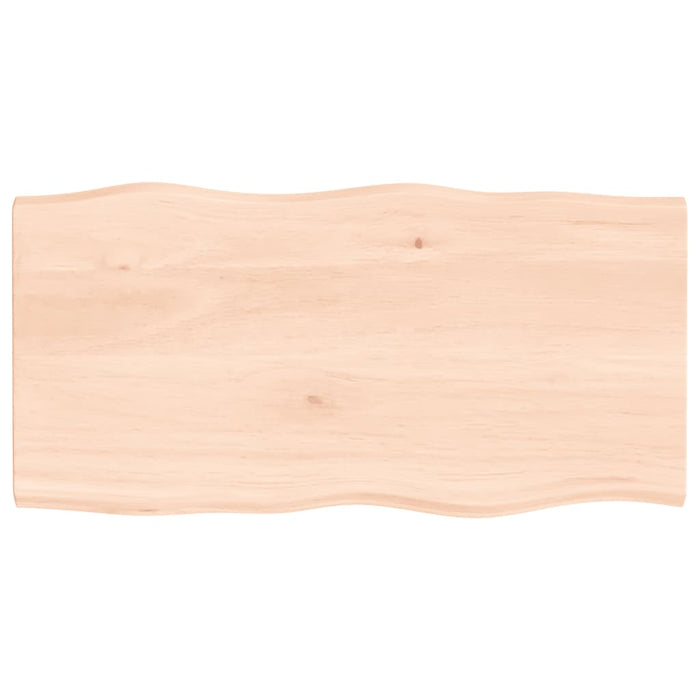 Blat masă 80x40x2 cm lemn masiv stejar netratat contur organic - WALTI WALTI