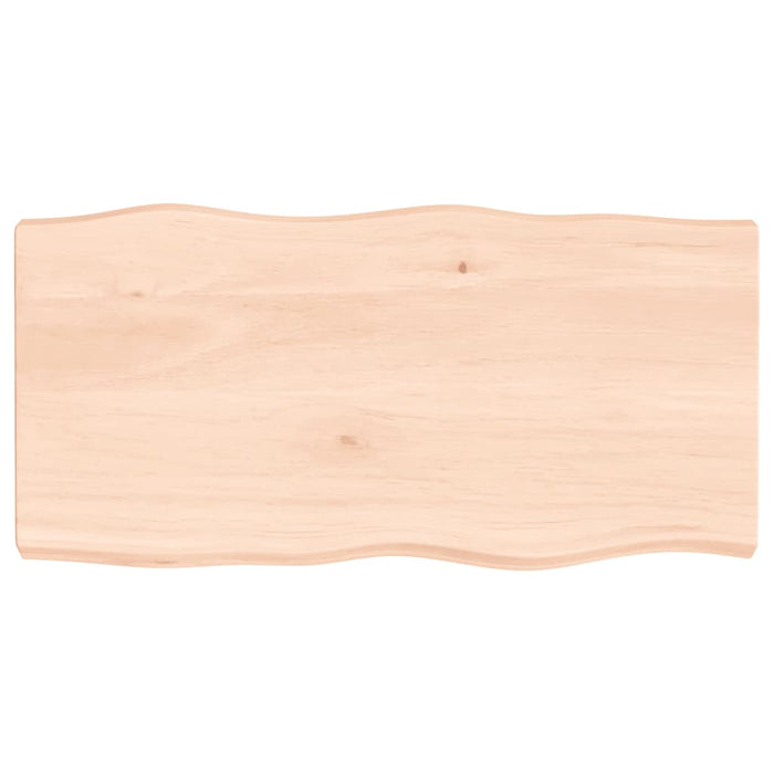 Blat masă 80x40x(2-6) cm lemn stejar netratat contur organic WALTI