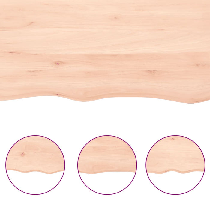 Blat masă 80x50x(2-4) cm lemn stejar netratat contur organic WALTI