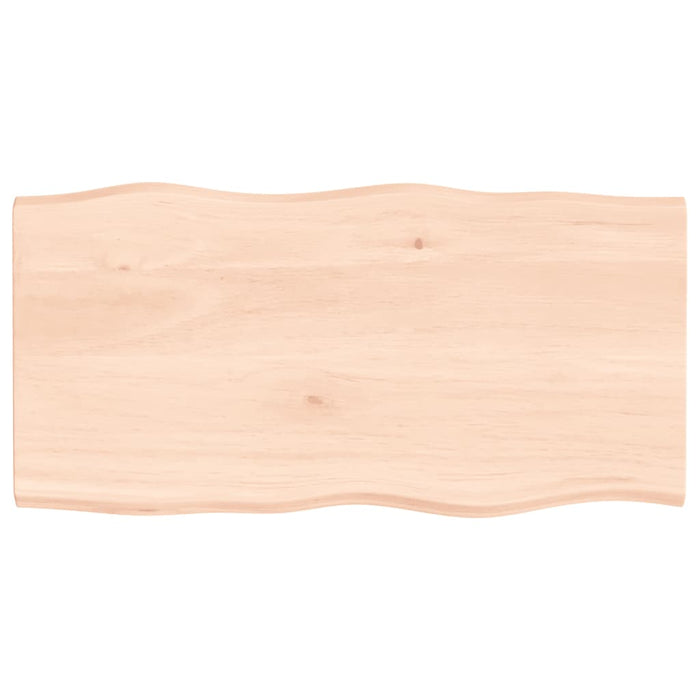 Blat masă 100x50x2 cm stejar masiv netratat contur organic WALTI