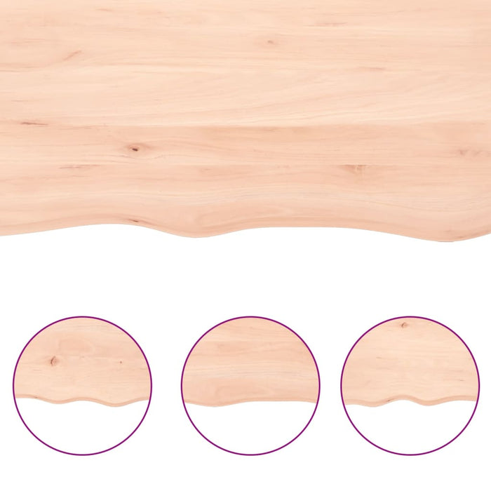 Blat masă 100x50x2 cm stejar masiv netratat contur organic WALTI