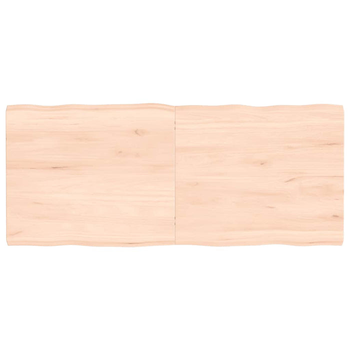 Blat masă 140x60x(2-4) cm lemn stejar netratat contur organic WALTI