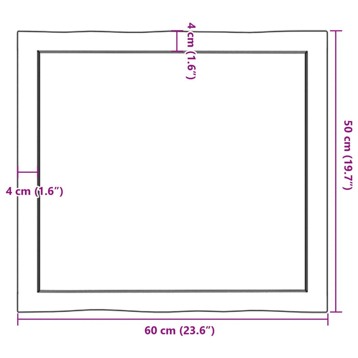 Blat masă, 60x50x(2-4) cm, maro, lemn tratat contur organic WALTI