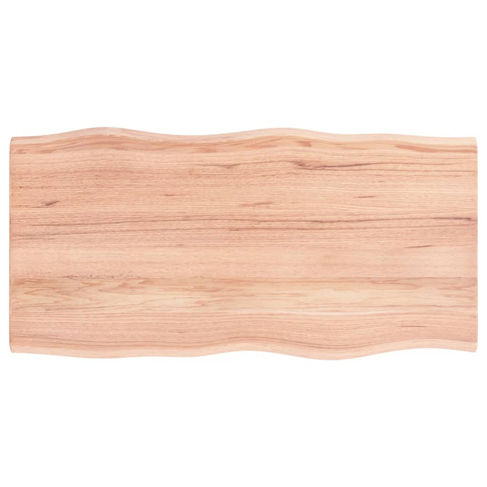 Blat masă, 100x50x2 cm, maro, lemn stejar tratat contur organic - WALTI WALTI