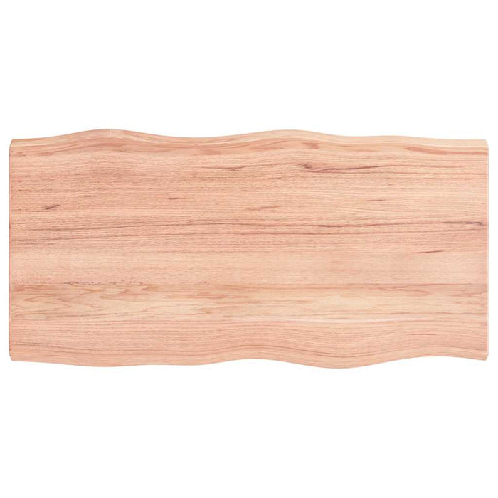Blat masă, 100x50x(2-6) cm, maro, lemn tratat contur organic WALTI