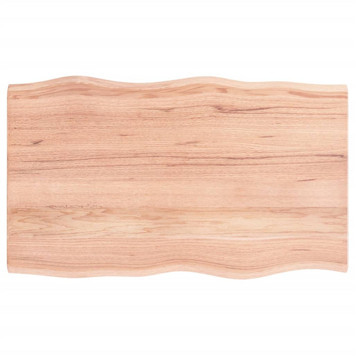 Blat masă, 100x60x2 cm, maro, lemn stejar tratat contur organic - WALTI WALTI