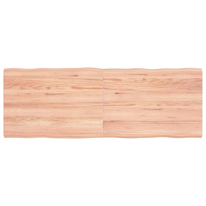 Blat masă, 140x50x(2-4) cm, maro, lemn tratat contur organic WALTI