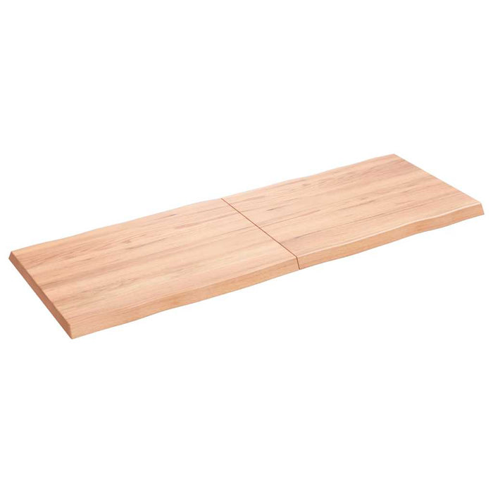 Blat masă, 140x50x(2-4) cm, maro, lemn tratat contur organic WALTI