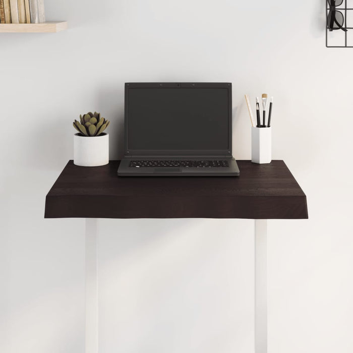 Blat masă, 60x50x(2-6) cm, maro, lemn tratat contur organic WALTI